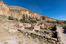 Ruinen im Bandelier National Monument, New Mexico